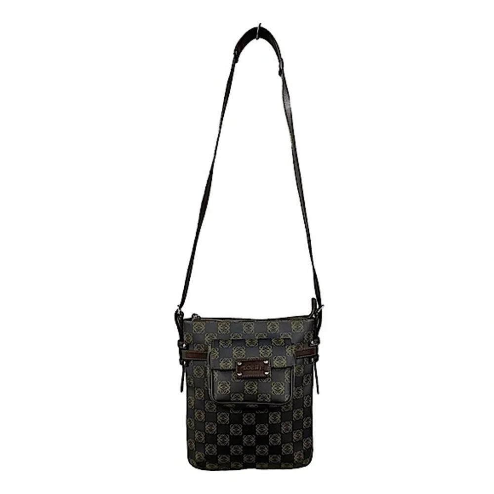 LOEWE Anagram Crossbody Messenger Bag with Matching Pouch On Front EUC Unisex
